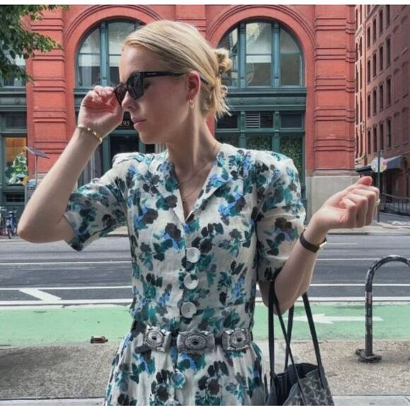 TUCKERNUCK Budding Bluebell Hadley linen Midi Dress NWT Size Small - Picture 3 of 5